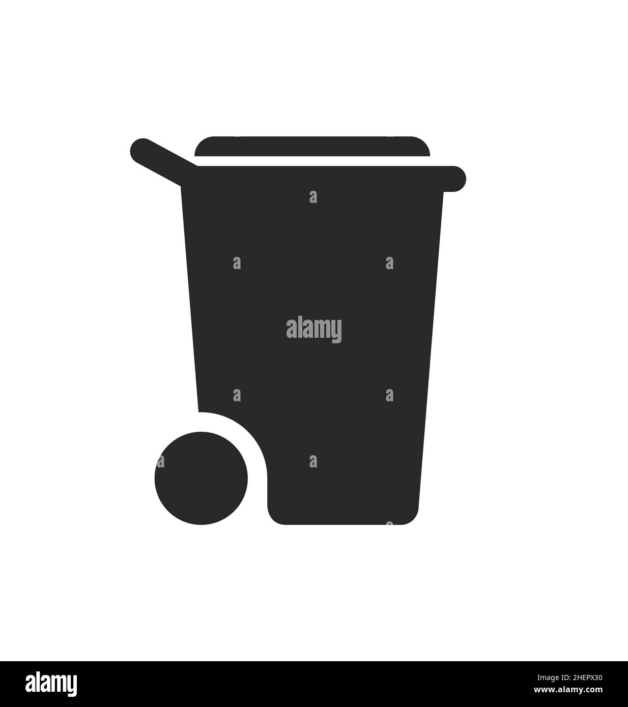 simple wheelie bin silhouette symbol logo vector isolated on white