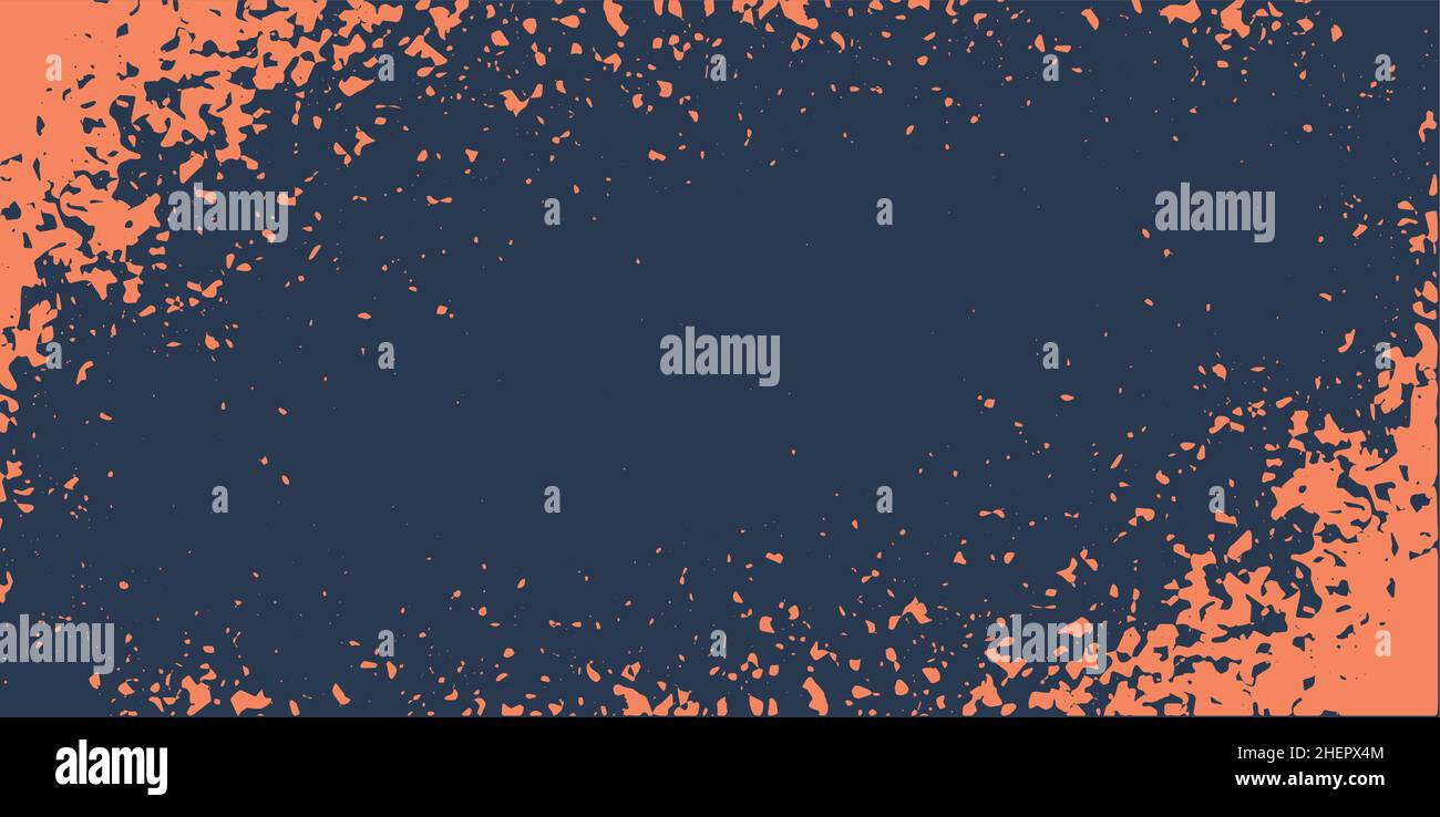 Horizontal orange grunge texture abstract vector background. Grungy splattered drops template. Stock Vector
