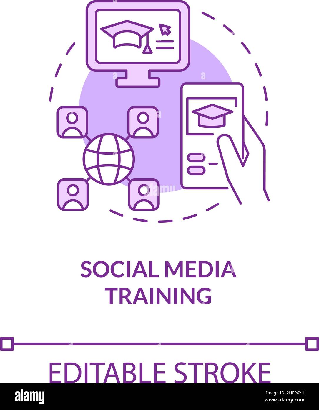 Social media training purple concept icon Stock Vector Image & Art - Alamy