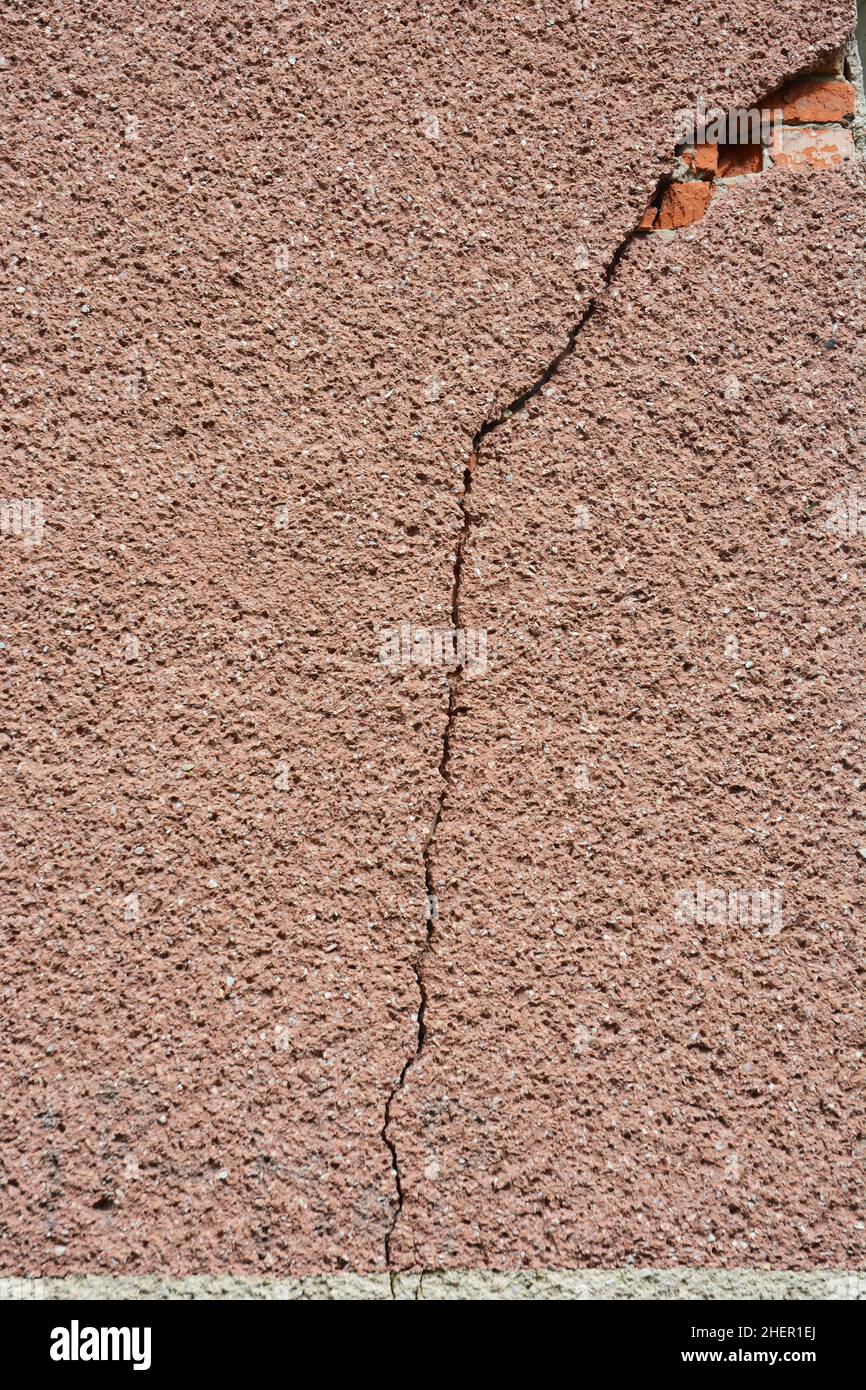 Fixing, Repair House Facade Wall Cracks. Cracking In Concrete Walls