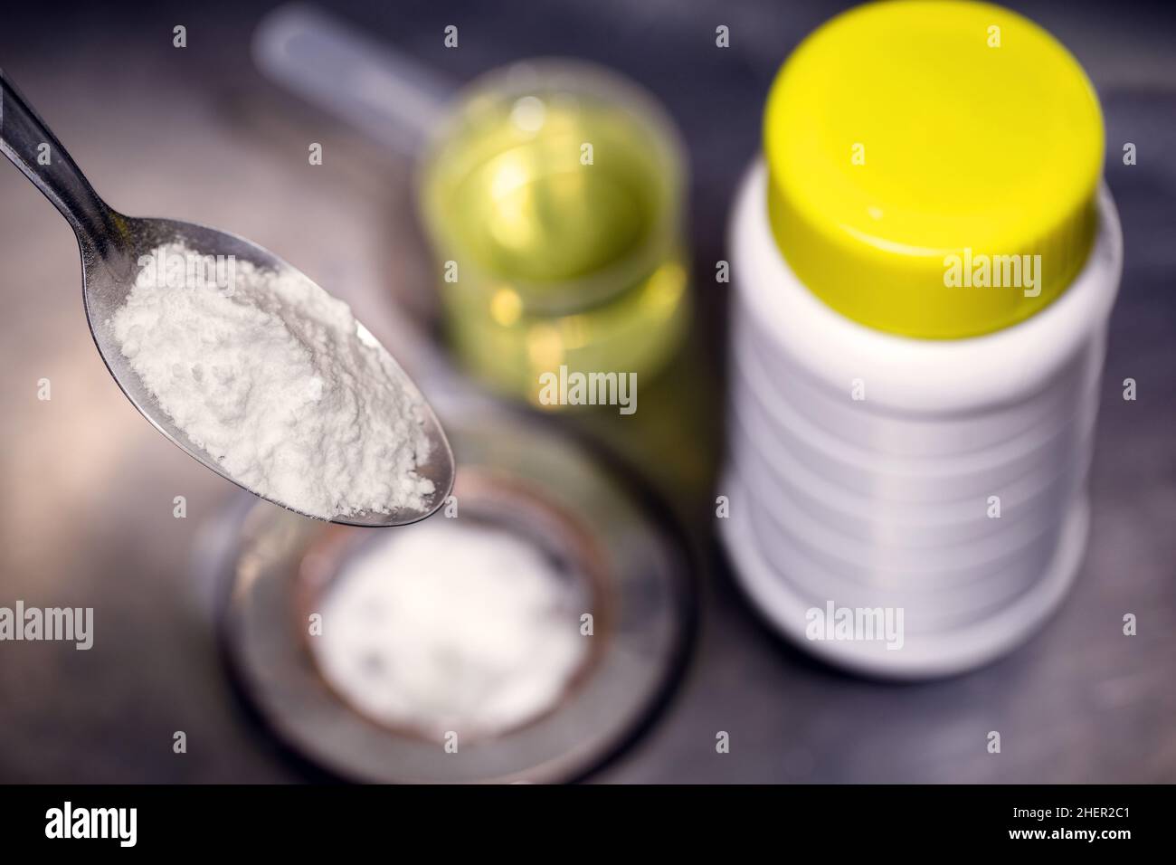 clogged kitchen sink, dirty pipe being cleaned at home with baking soda