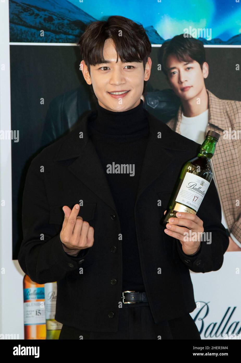Seoul, South Korea. 12th Jan, 2022. South Korean actor and K-Pop boys band  SHINee member Choi Minho, attends the photocall for Ballantine's 'Time Well  Spent' global campaign at Novotel Ambassador - Dragon