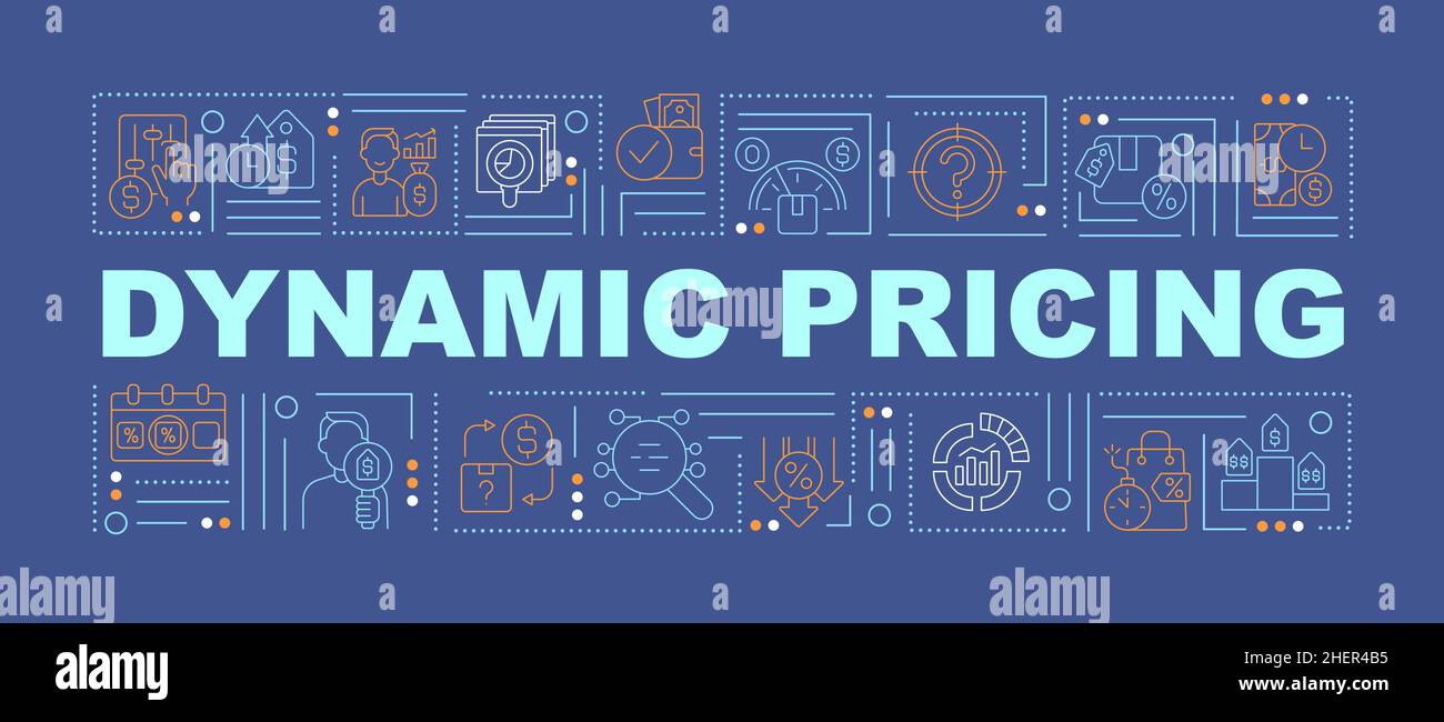 Demand pricing word concepts blue banner Stock Vector