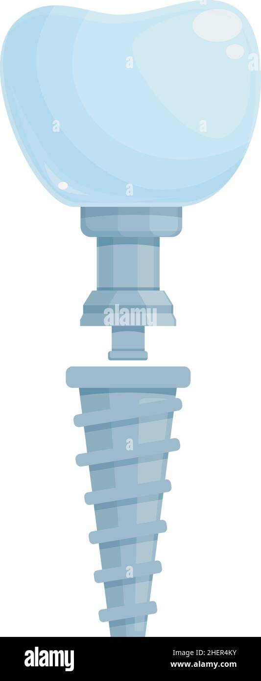 Dent implant icon cartoon vector. Oral crown. Dentist bone Stock Vector ...