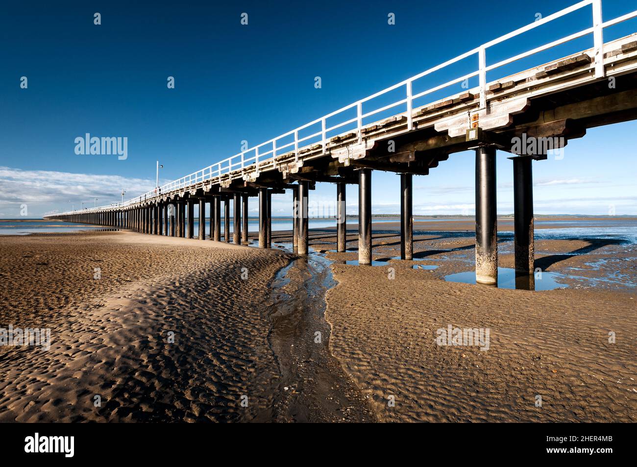 Historical Urangan Pier in Hervey Bay. Stock Photo