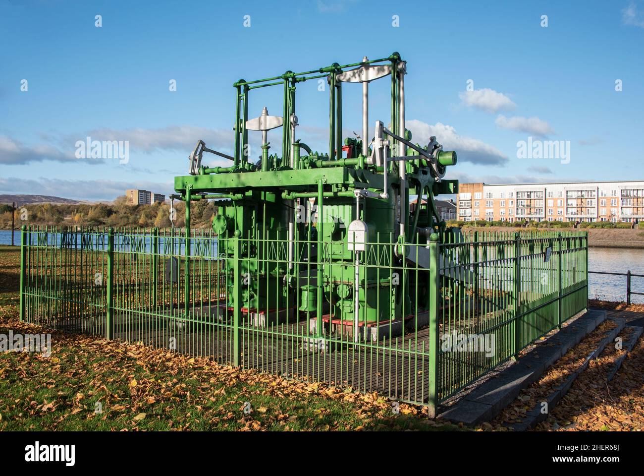 Engines of the Tug 'CLYDE' at River Clyde, Renfrew Scotland. Stock Photo