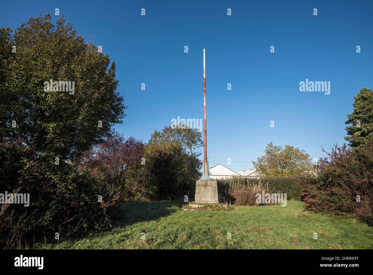 VI Memorial and Flagpole at Hillington Industrial Estate