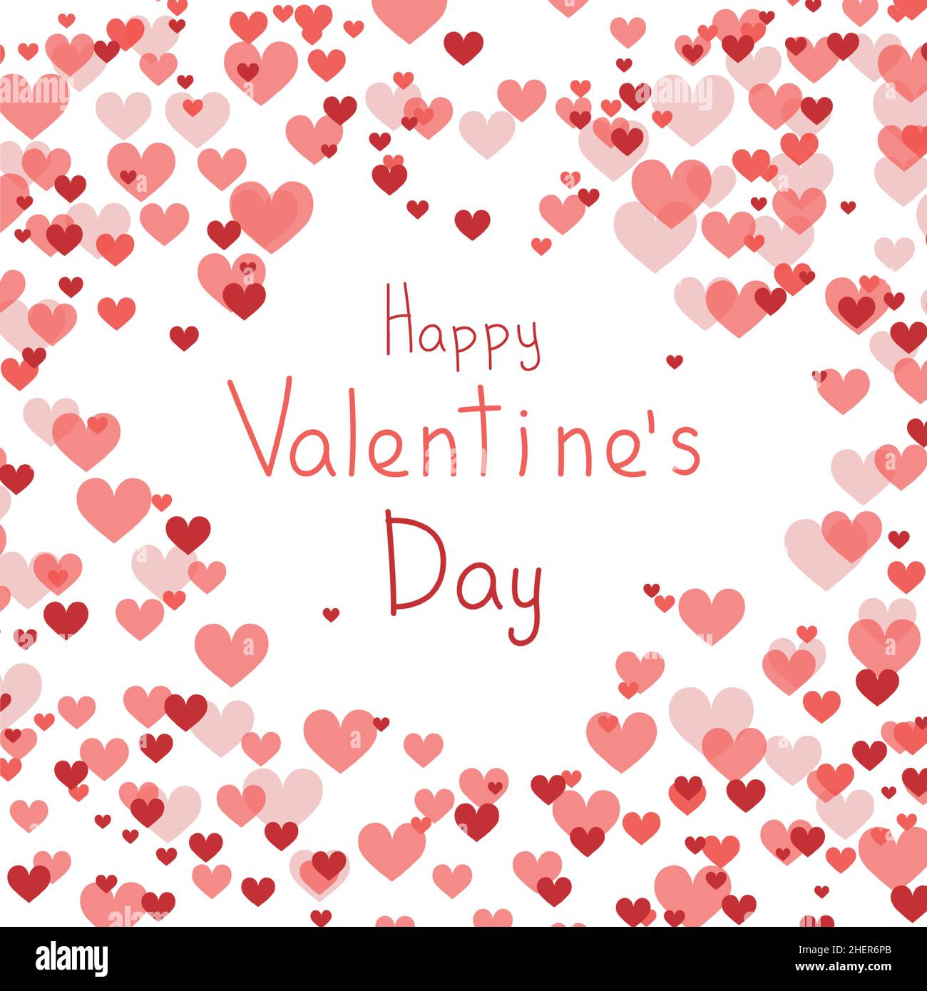 Happy Valentines Day background, red and pink heart confetti - Vector ...