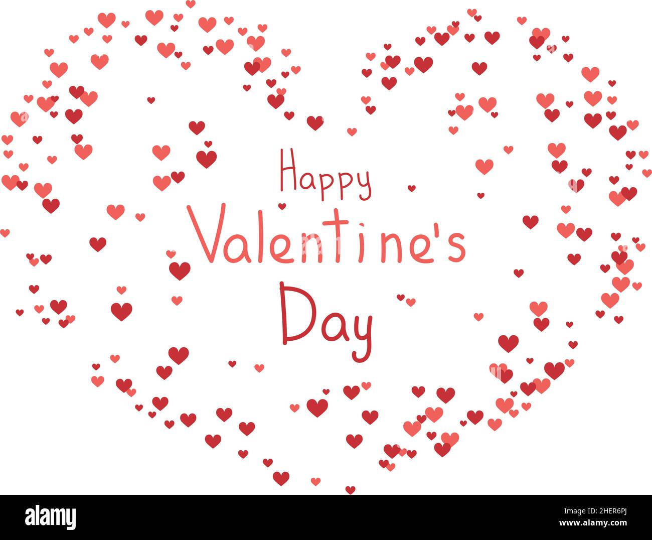 Happy Valentines Day background, red heart shaped confetti - Vector ...