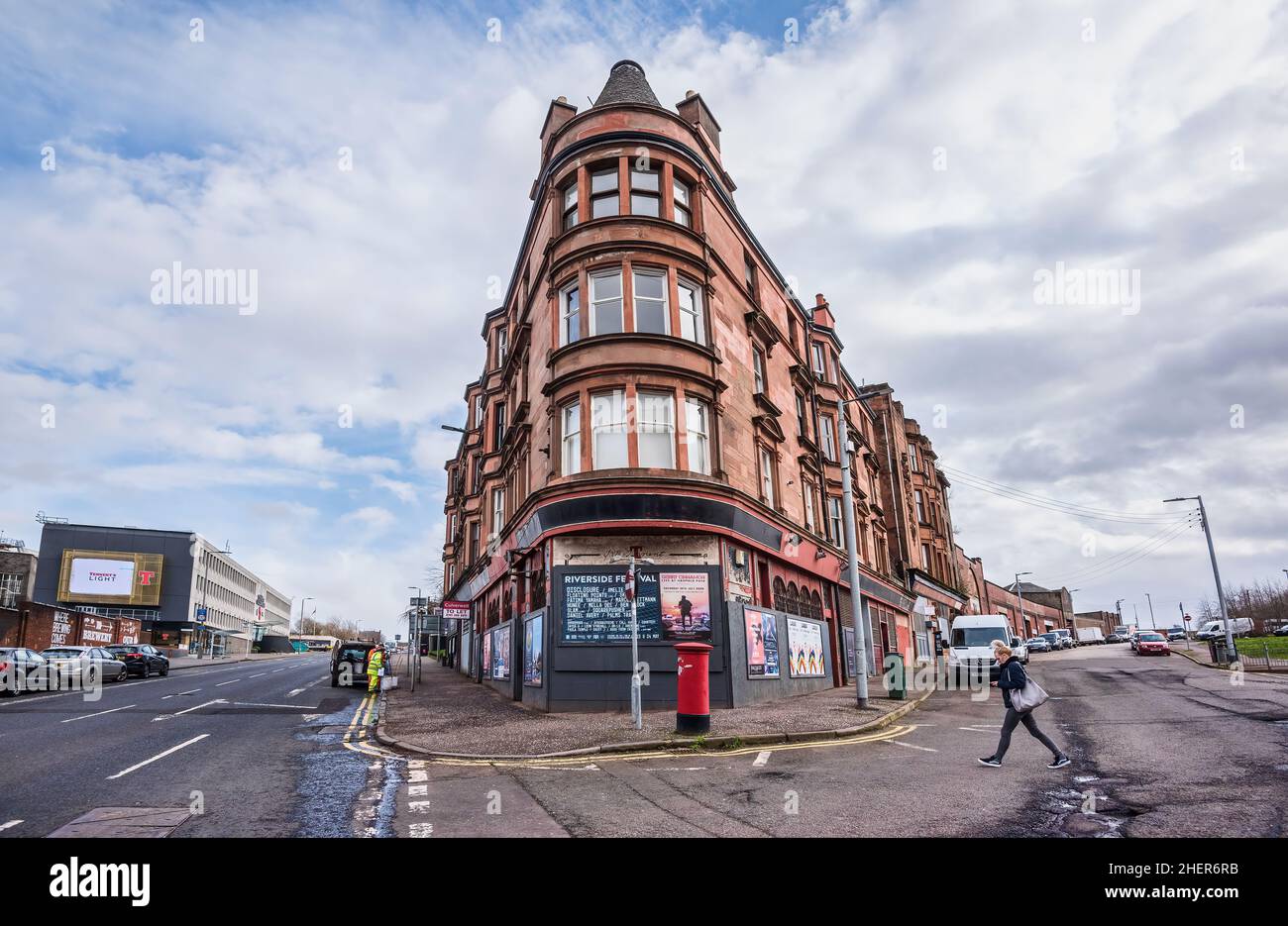 Street junction in Glasgow Scotland Stock Photo