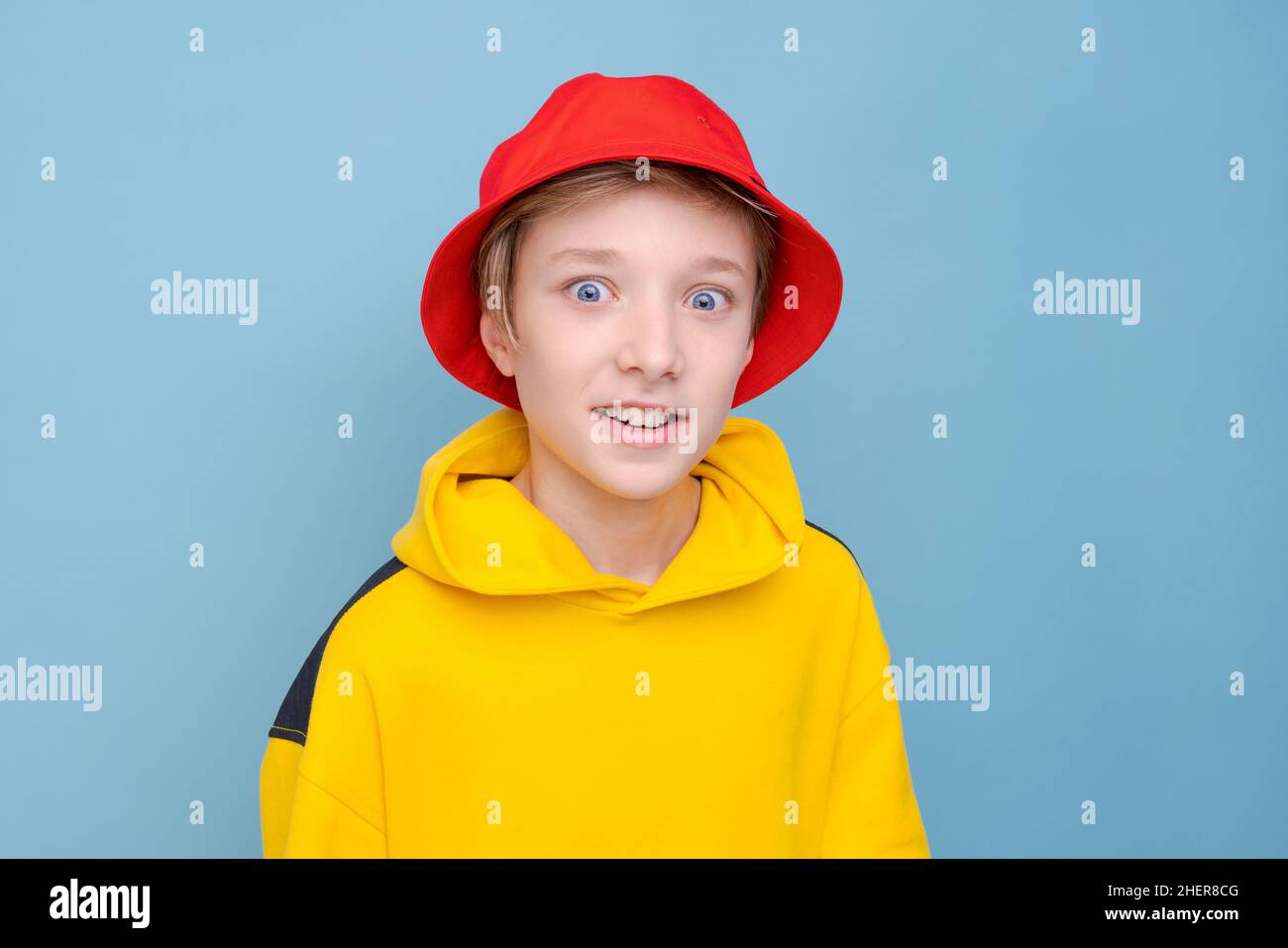 Teen boy wearing cap portrait hi-res stock photography and images - Alamy
