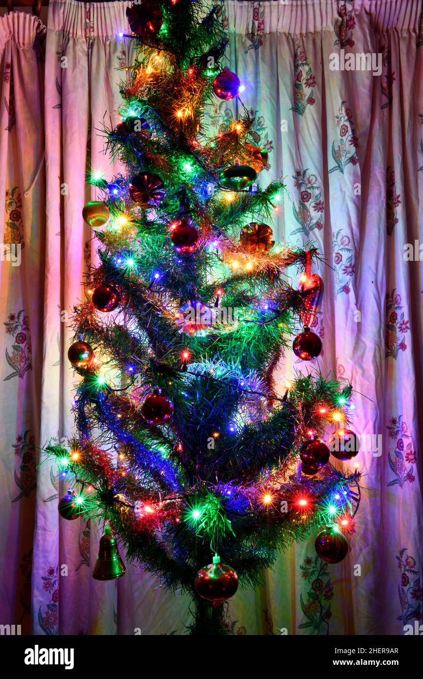 Christmas Tree with Decorations 2022 Oxfordshire England uk Stock Photo