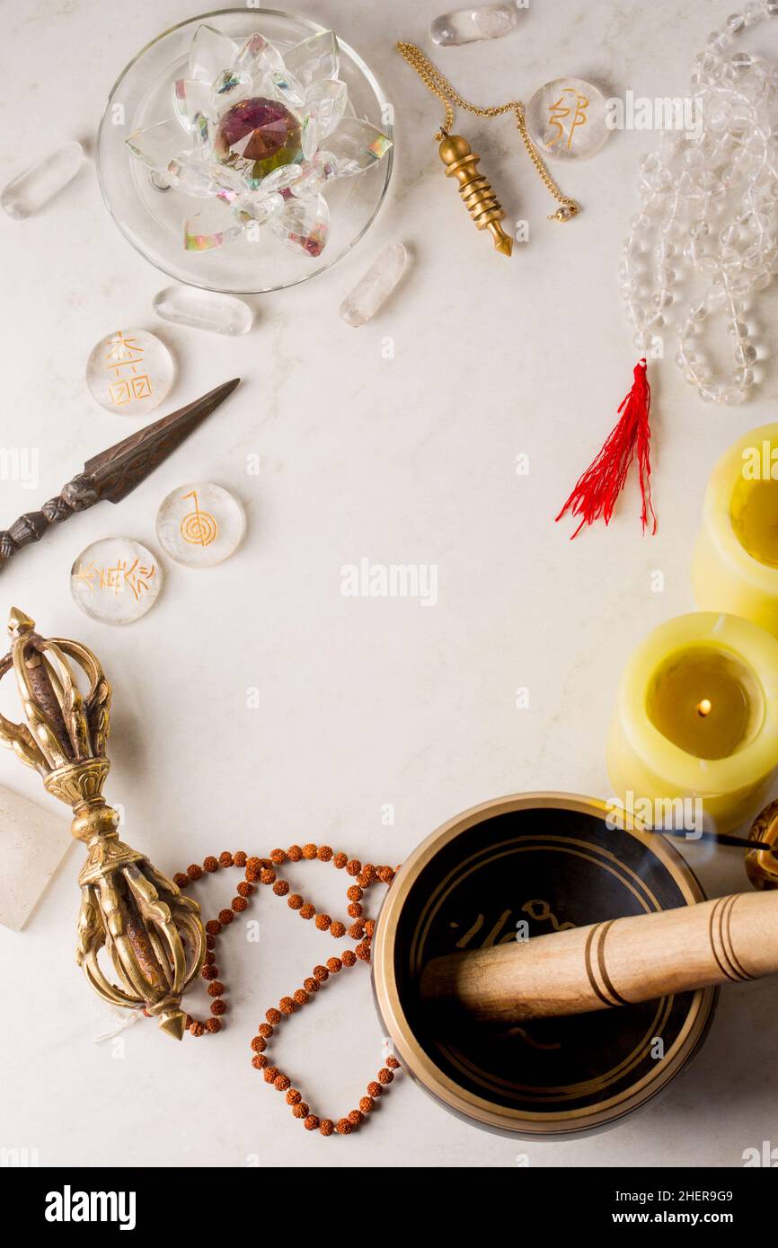 Pendulum, singing bowls and other healing tools for healing in Reiki ...