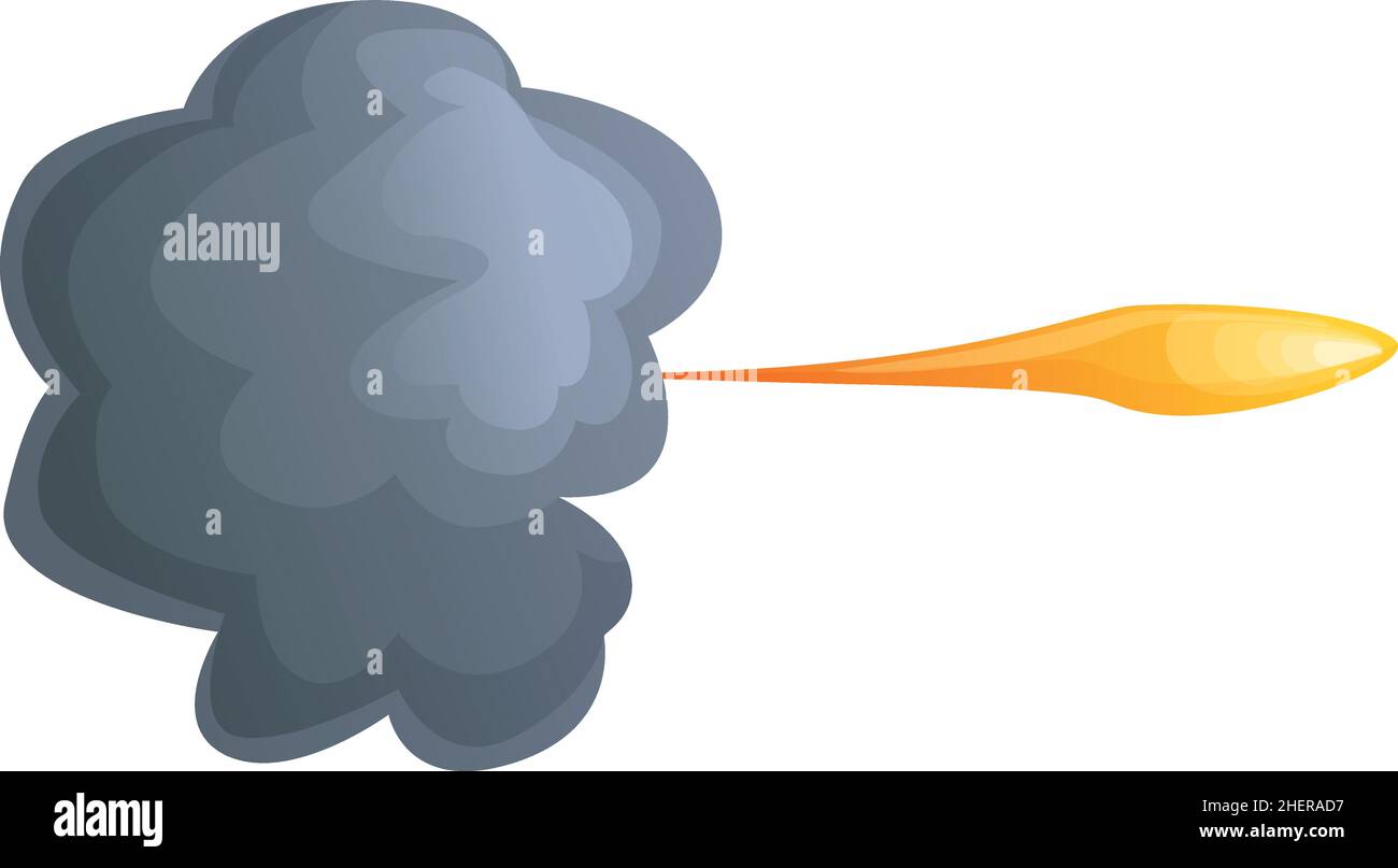 Gun flash smoke icon cartoon vector. Shot effect. Fire weapon Stock Vector
