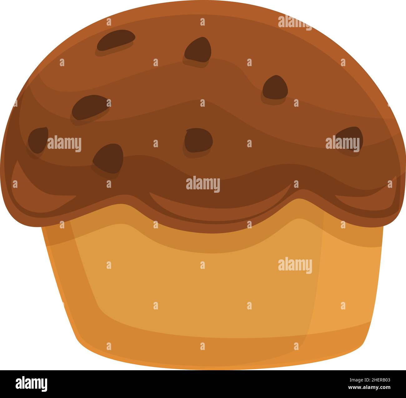 Chocolate muffin icon cartoon vector. Blueberry cake. Cream cupcake Stock Vector