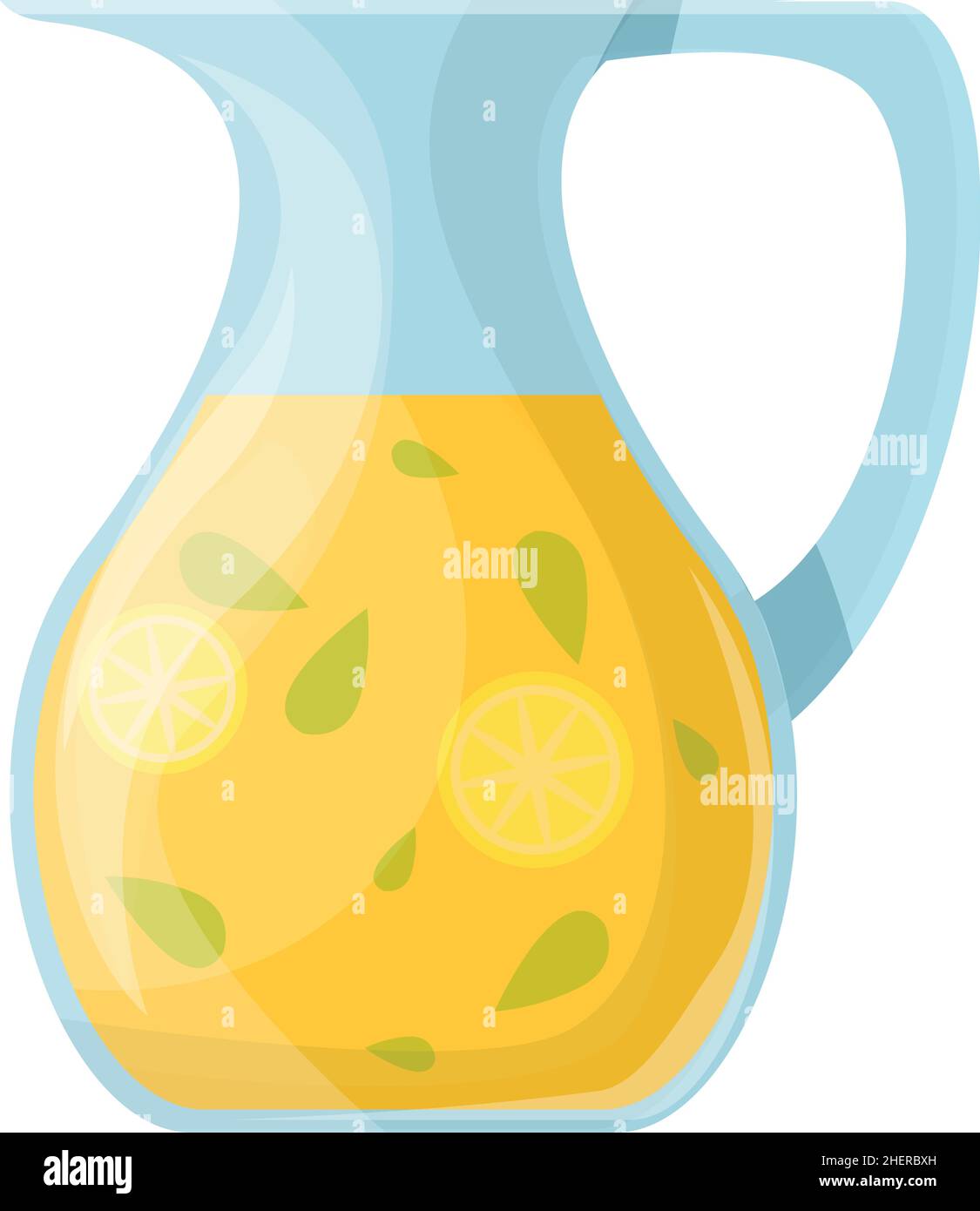 Lemonade jug icon cartoon vector. Juice pitcher. Lemon glass Stock