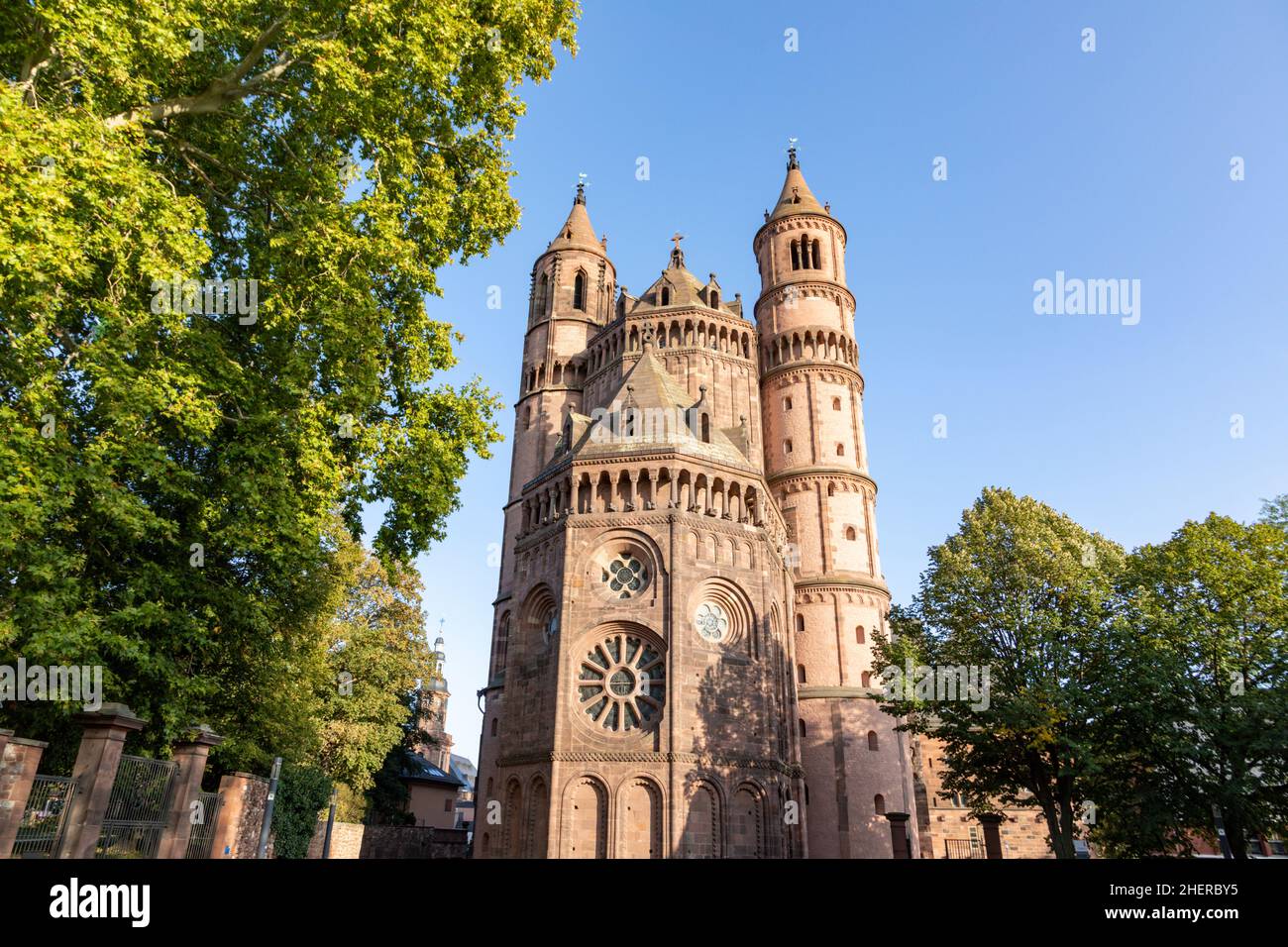old historic cathedral of Worms, Germany Stock Photo