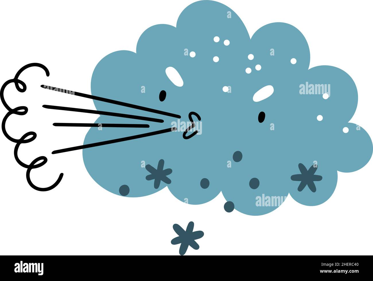 Windy cloud cartoon Cut Out Stock Images & Pictures - Alamy