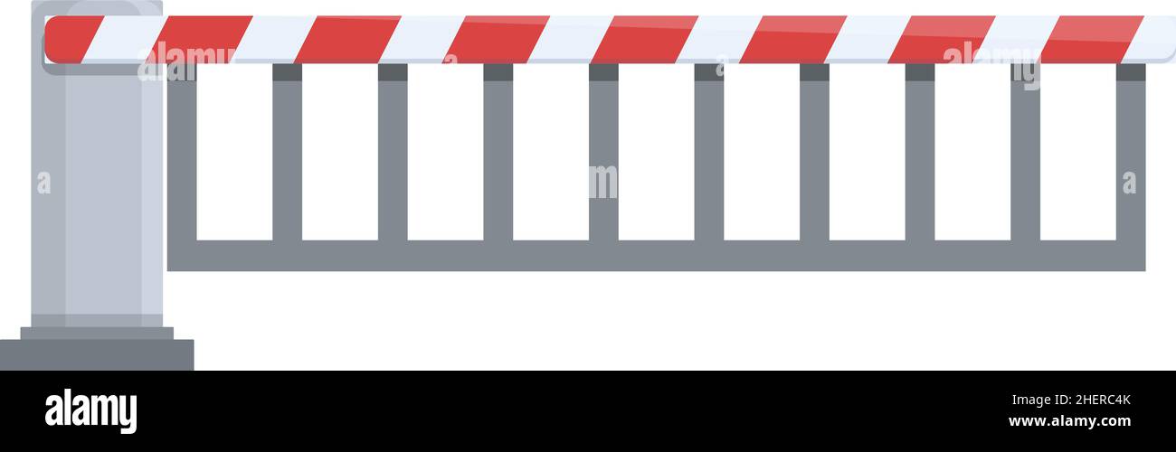 Railway barrier icon cartoon vector. Trail road. Traffic road Stock Vector