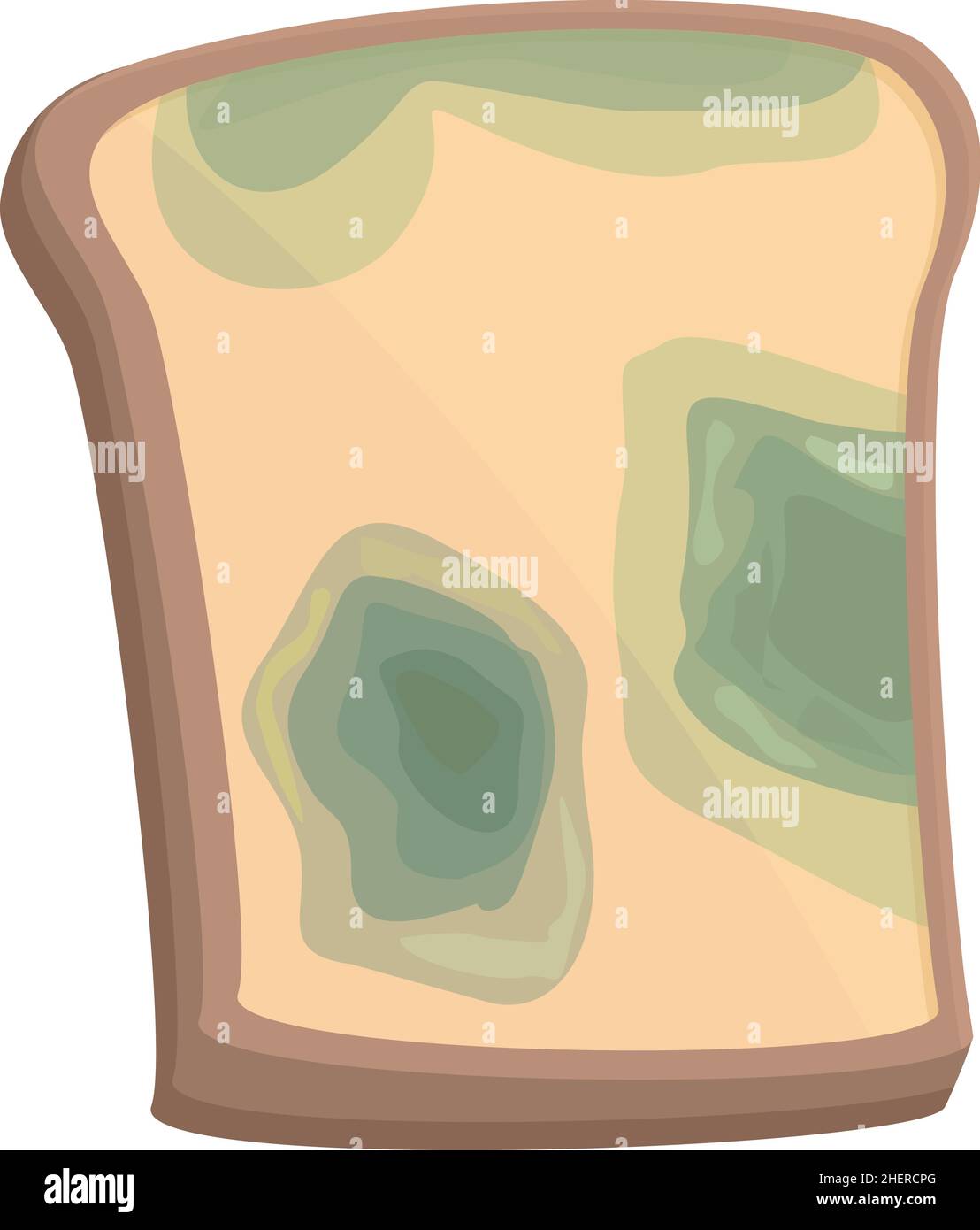 Contaminated bread toast icon cartoon vector. Food bacteria. VIrus