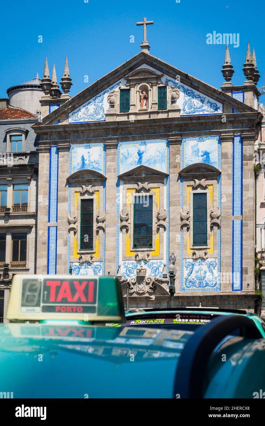Traditional Azulejo church in the center of Porto, Portugal Stock Photo