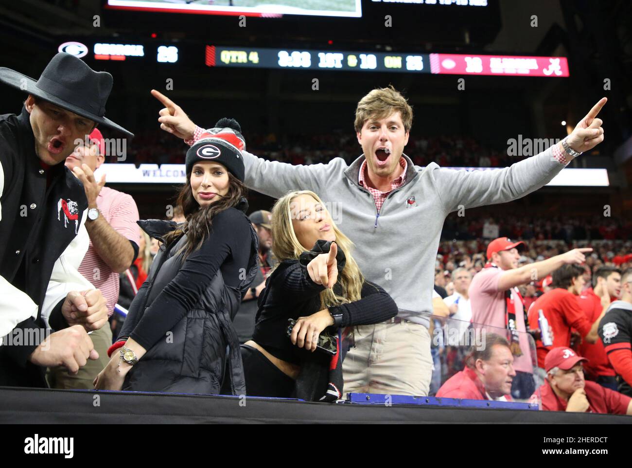 Bulldogs fans celebrate during the 2022 CFP Bulldogs fans celebrate during the 2022 CFP