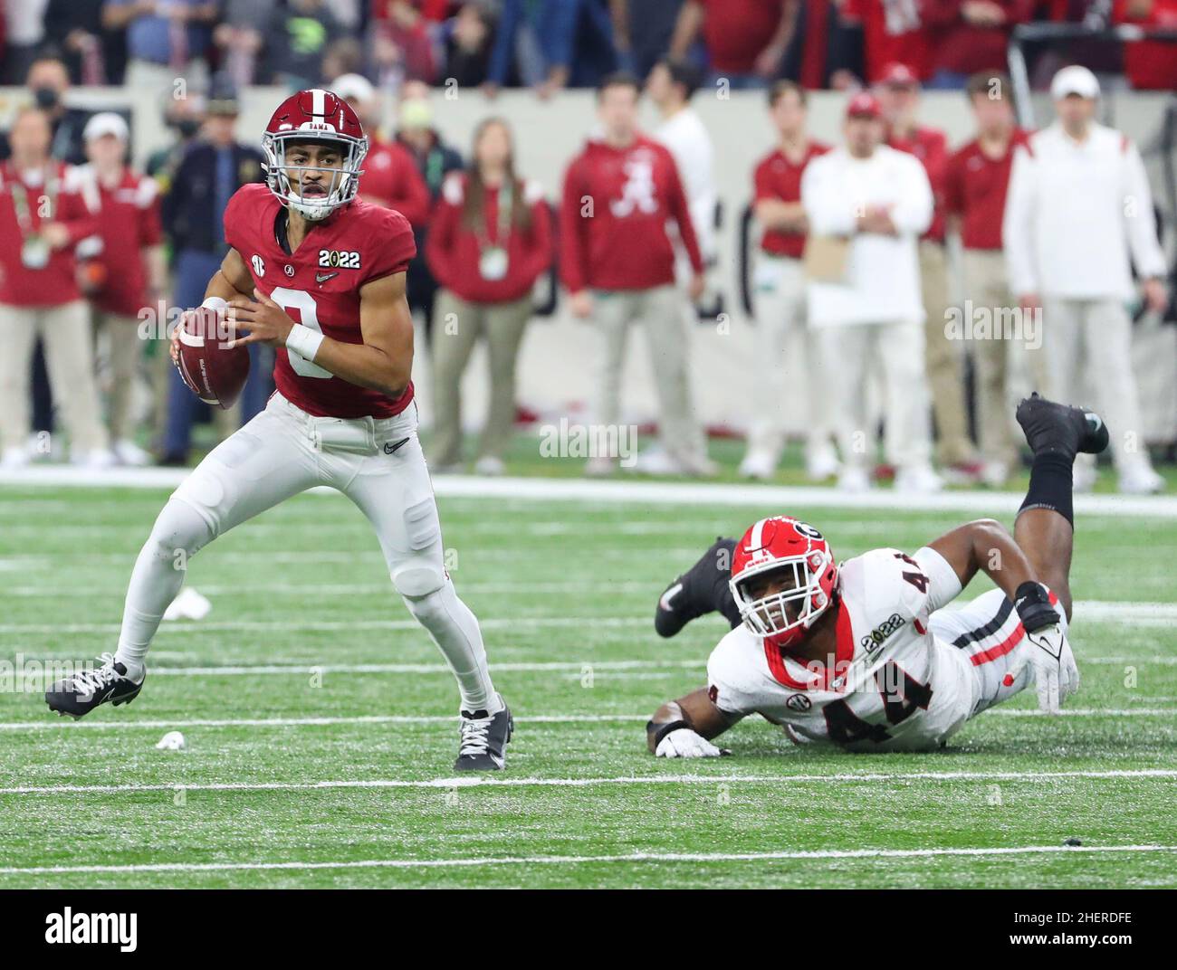 Alabama Crimson Tide quarterback Bryce Young (9) during the 2022 CFP