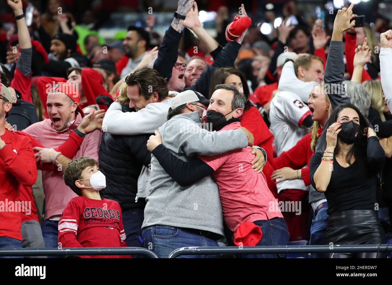 Bulldogs fans celebrate during the 2022 CFP Bulldogs fans celebrate during the 2022 CFP