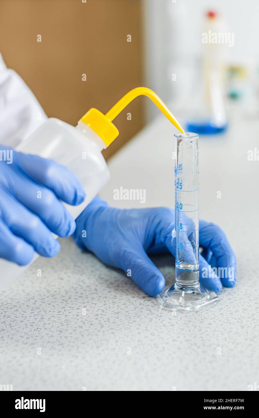 Laboratory researcher performs tests in the medical or scientific lab ...