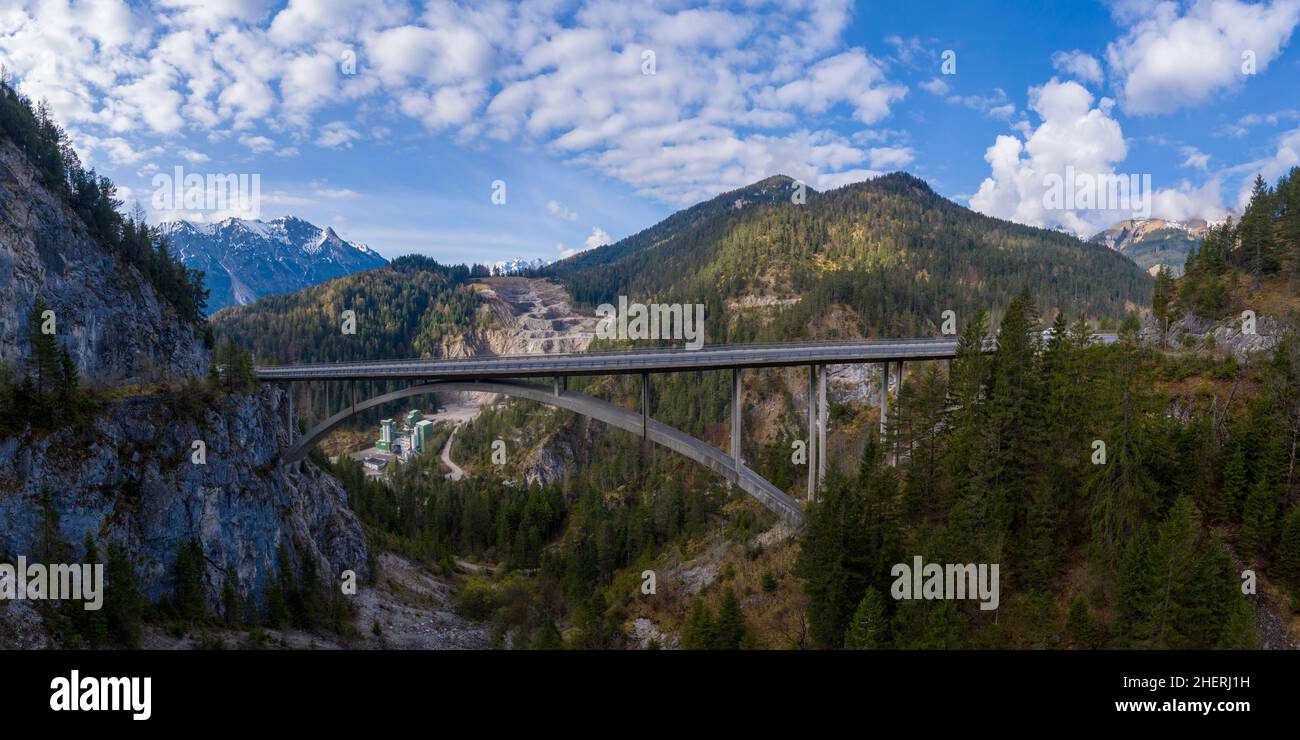 View To Arch Bridge Over Gaicht Valley With View To Stone Quarry Pit view-to-arch-bridge-over-gaicht-valley-with-view-to-stone-quarry-pit