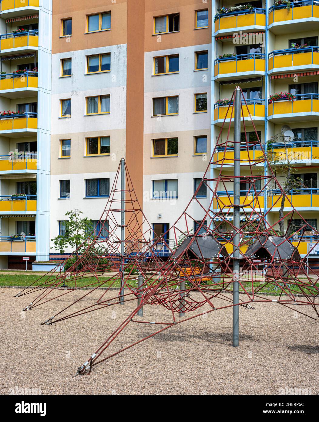 Climbing frame on a children's playground, Potsdam, Brandenburg