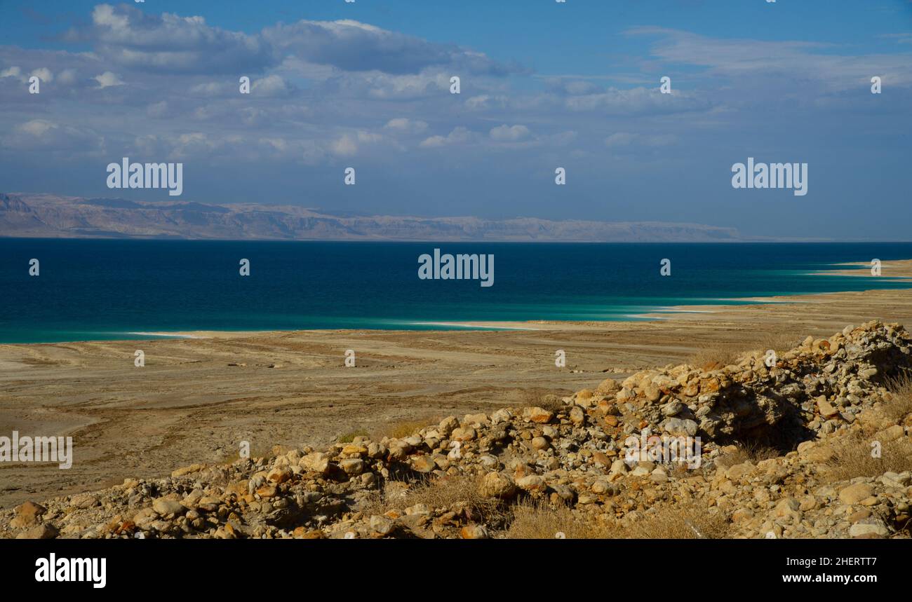 Jordan dead sea spectacular landscape with very salty water Stock Photo ...