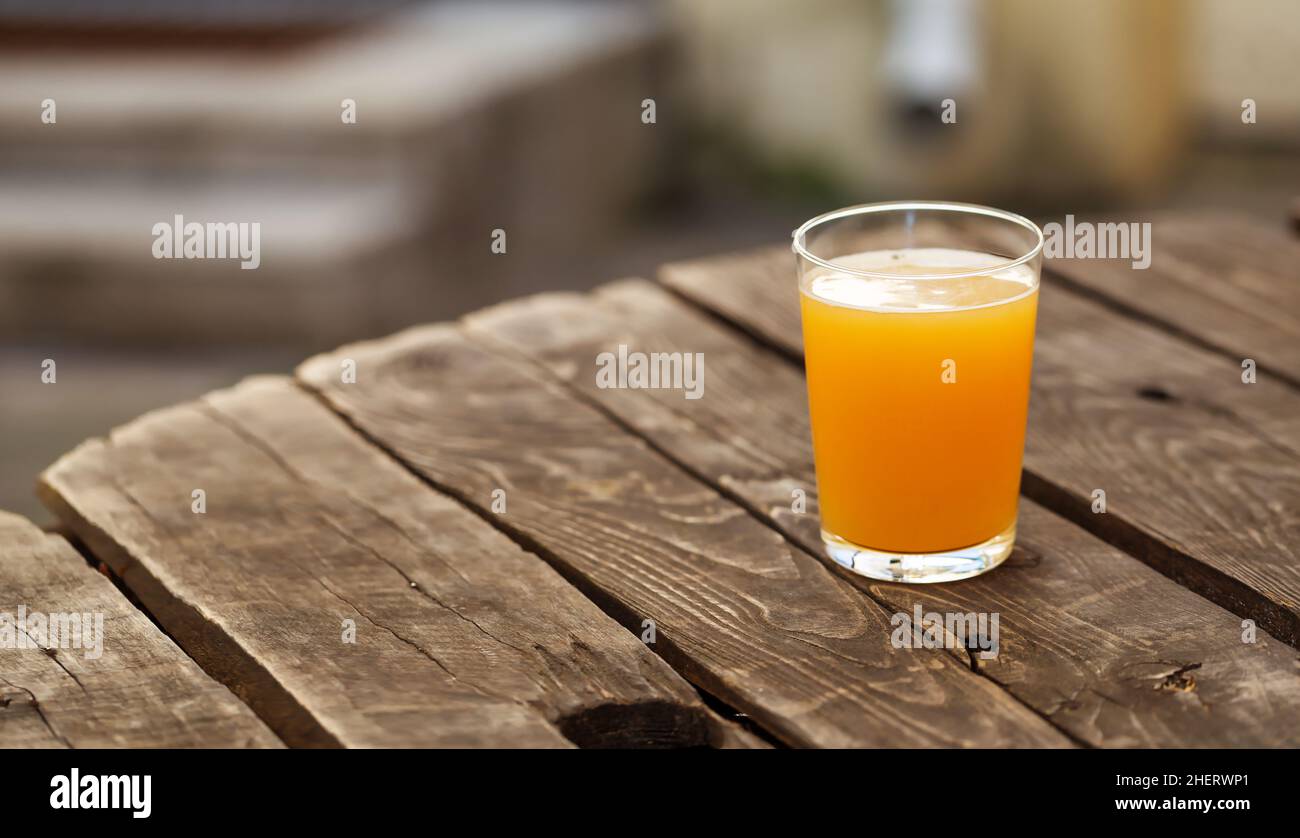 Glass of delicious juicy neipa pale ale. New england pale ale modern ipa craft beer Stock Photo