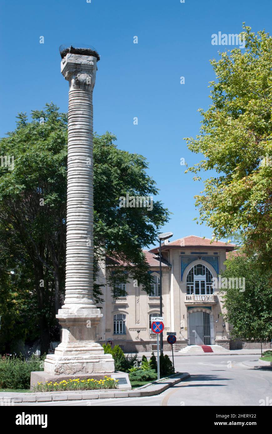 Julianus Column (Belkıs Minaresi) is a landmark of Ankara, Turkey. Stock Photo