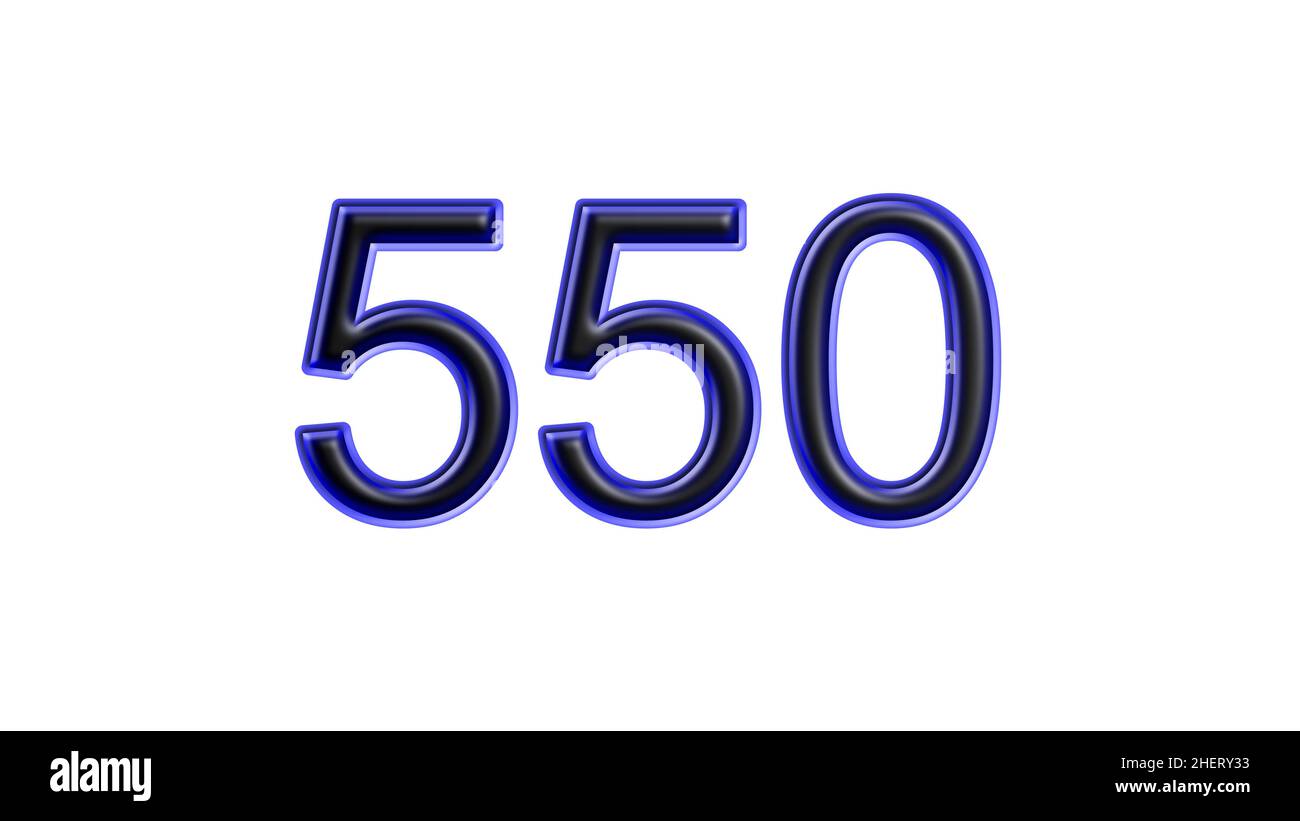 blue 550 number 3d effect white background Stock Photo