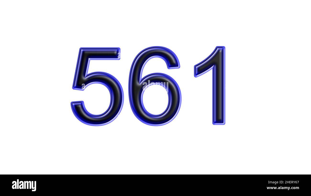 blue 561 number 3d effect white background Stock Photo - Alamy