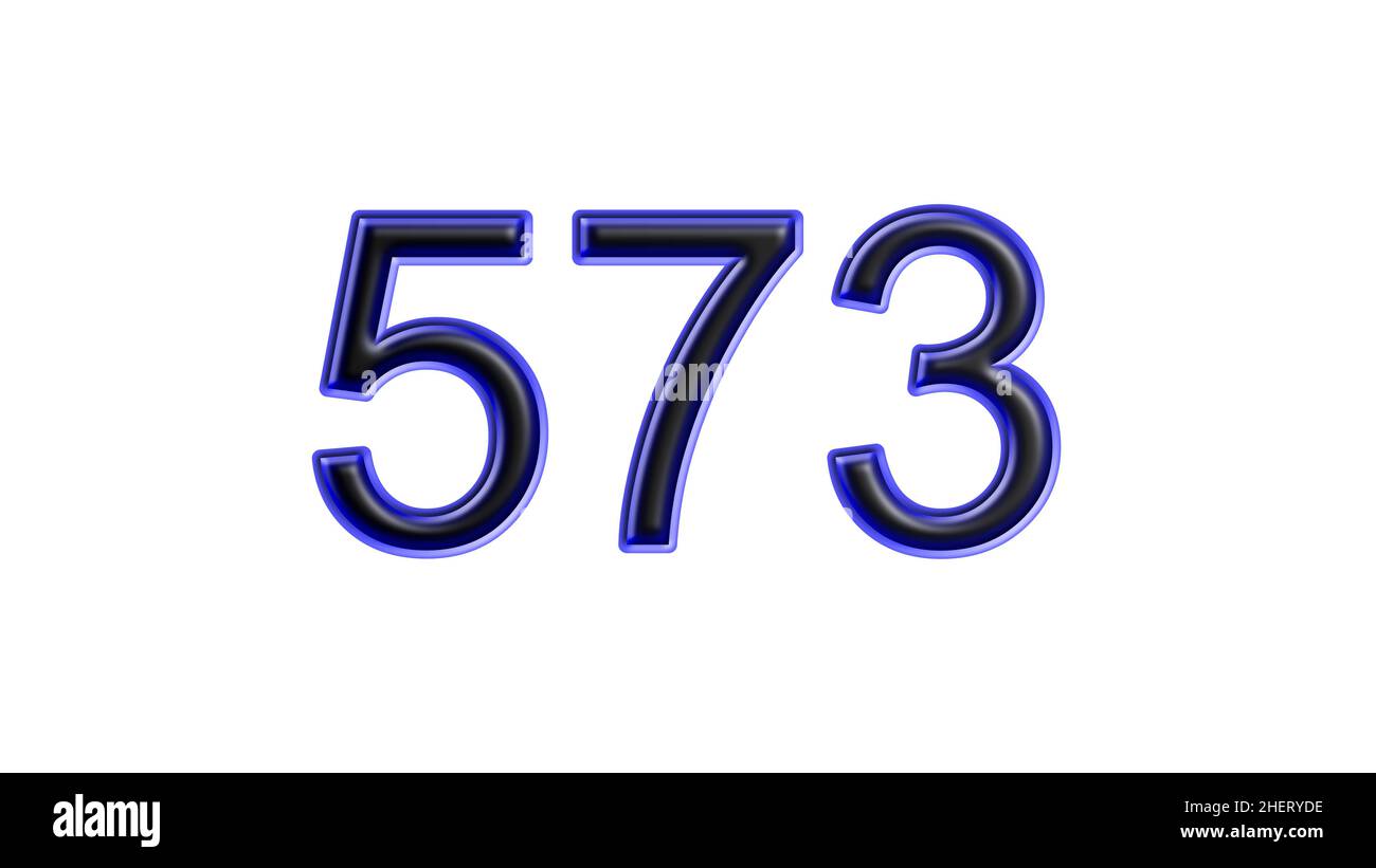 blue 573 number 3d effect white background Stock Photo - Alamy