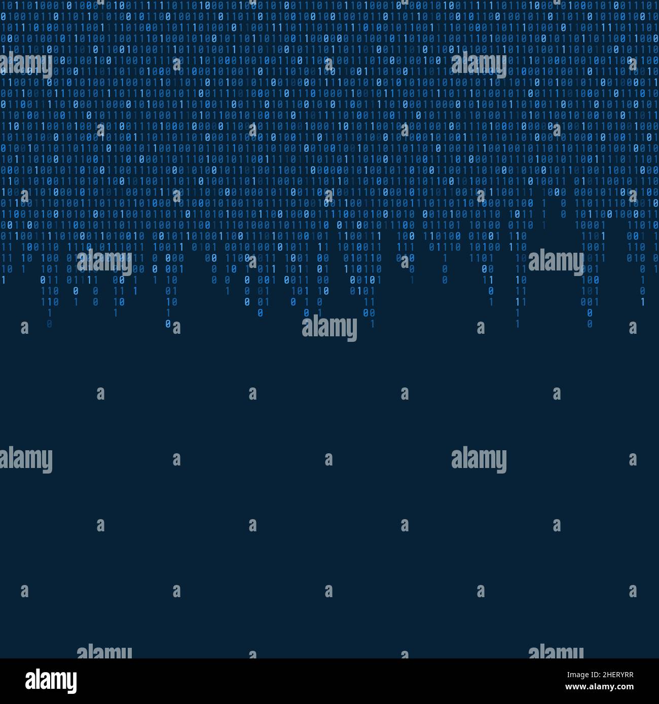 Binary code seamless vector texture with copyspace. Abstract blue binary background. Stock Vector