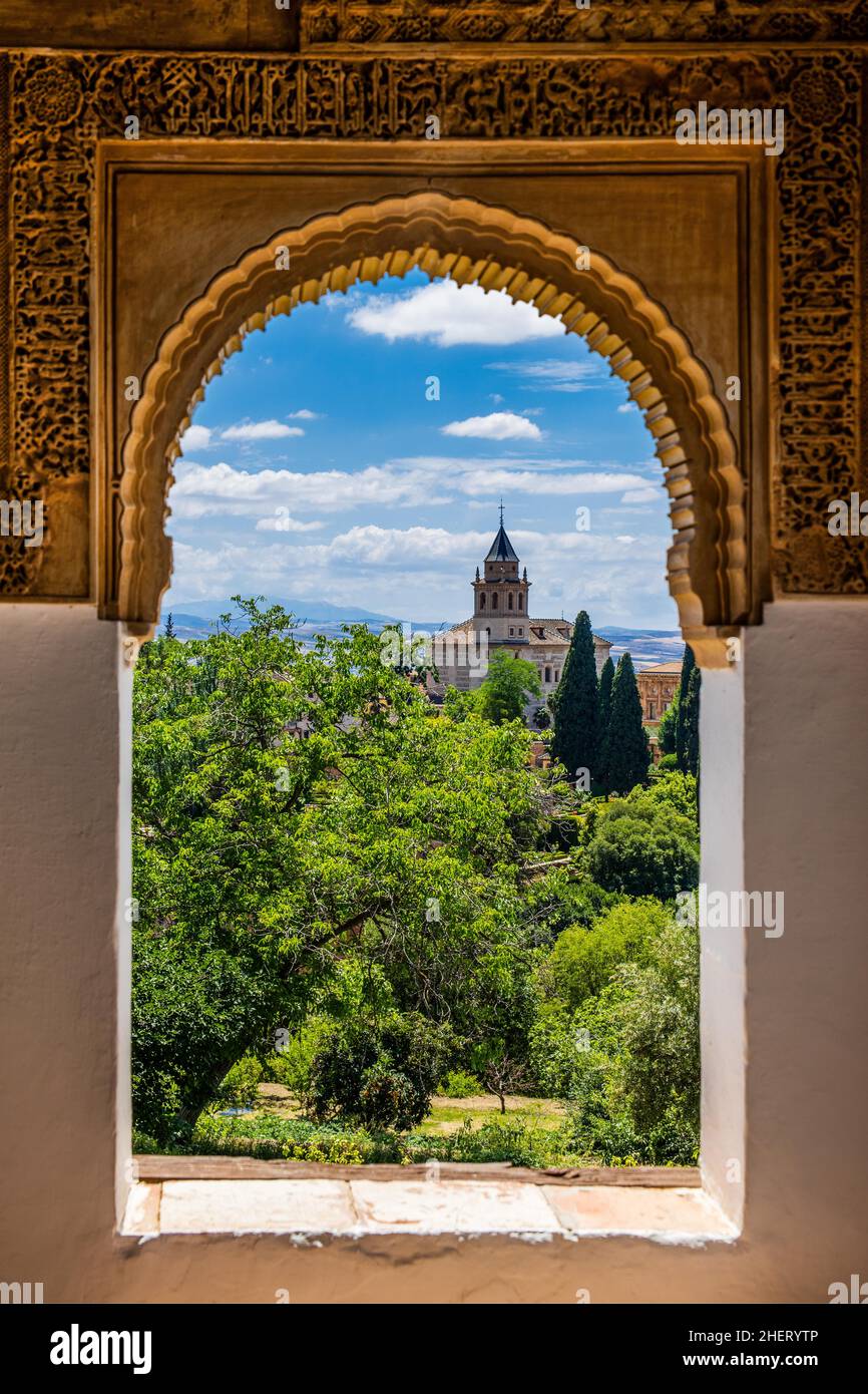 View of Alhambra, Generalife, summer palace of the Moorish rulers