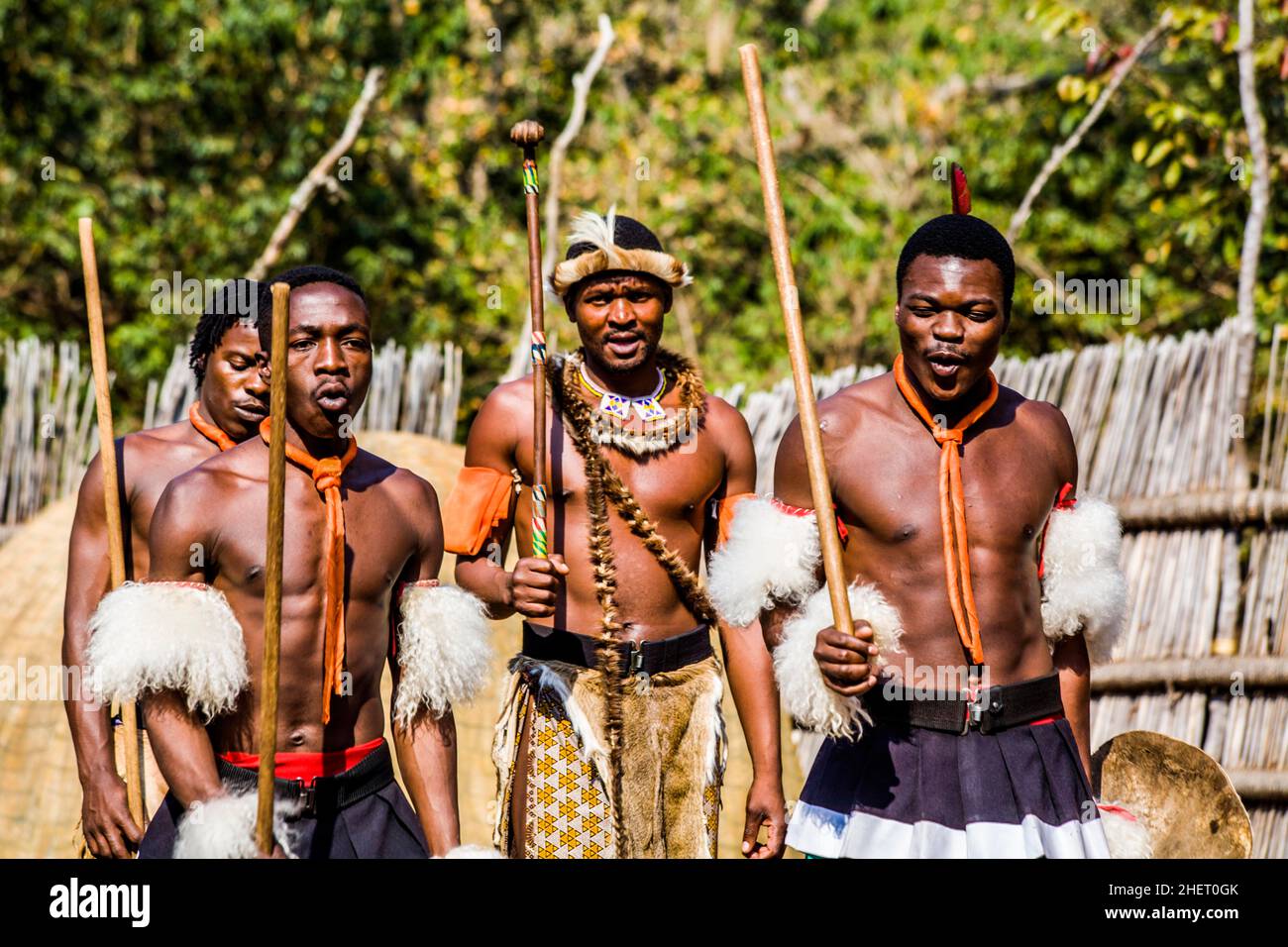 Insights into the lives of the Swazis, Swazi Cultural Village, Wildlife Sanctuary, Swaziland, eSwatini, South Africa, Milwane Stock Photo