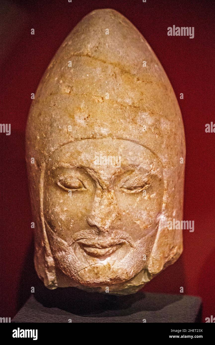 Head of a Persian man, late 6th century B. C, Museum of Anatolian Civilisations, Ankara, Turkey, Ankara, Turkey Stock Photo