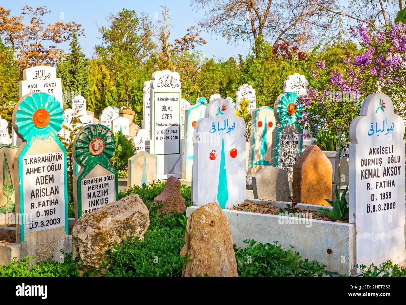 Muslim Cemetery, Konya, Turkey, Konya, Turkey Stock Photo