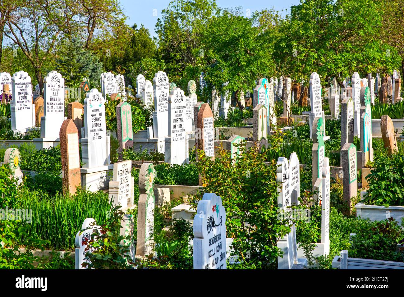 Muslim Cemetery, Konya, Turkey, Konya, Turkey Stock Photo