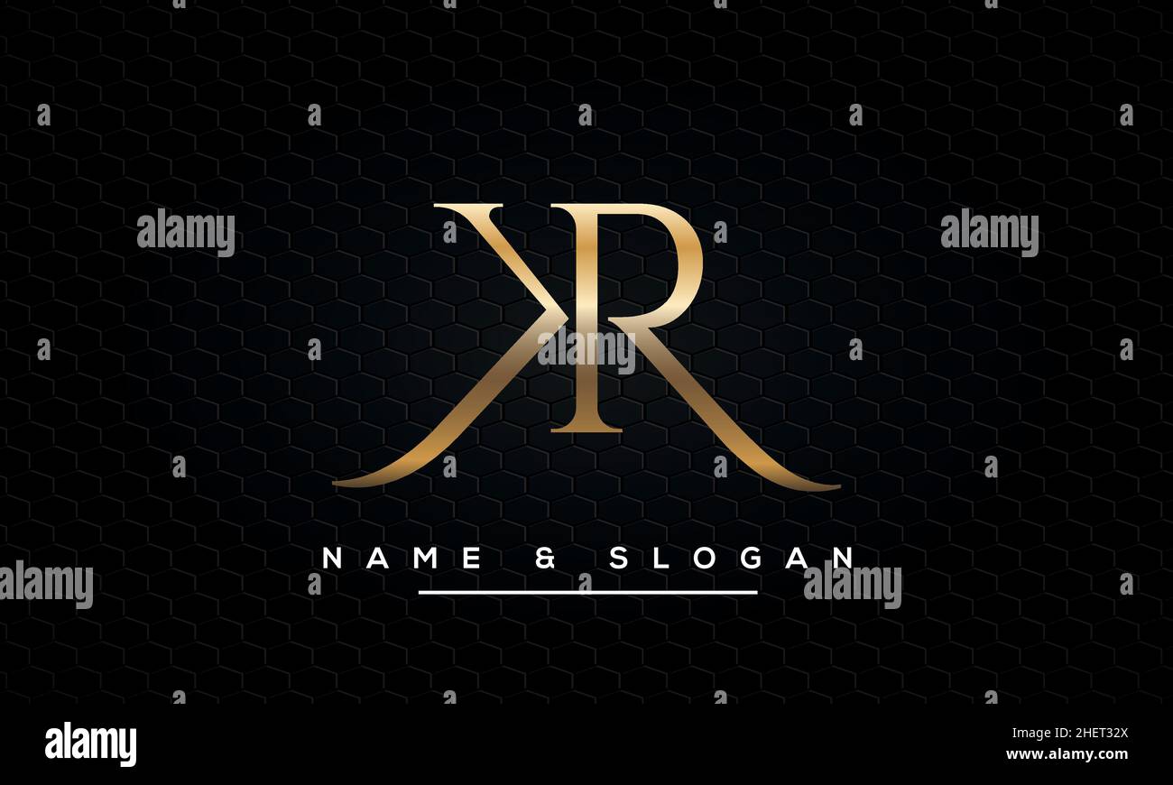 KR, RK, K, R Minimal Logo Monogram Template Stock Vector