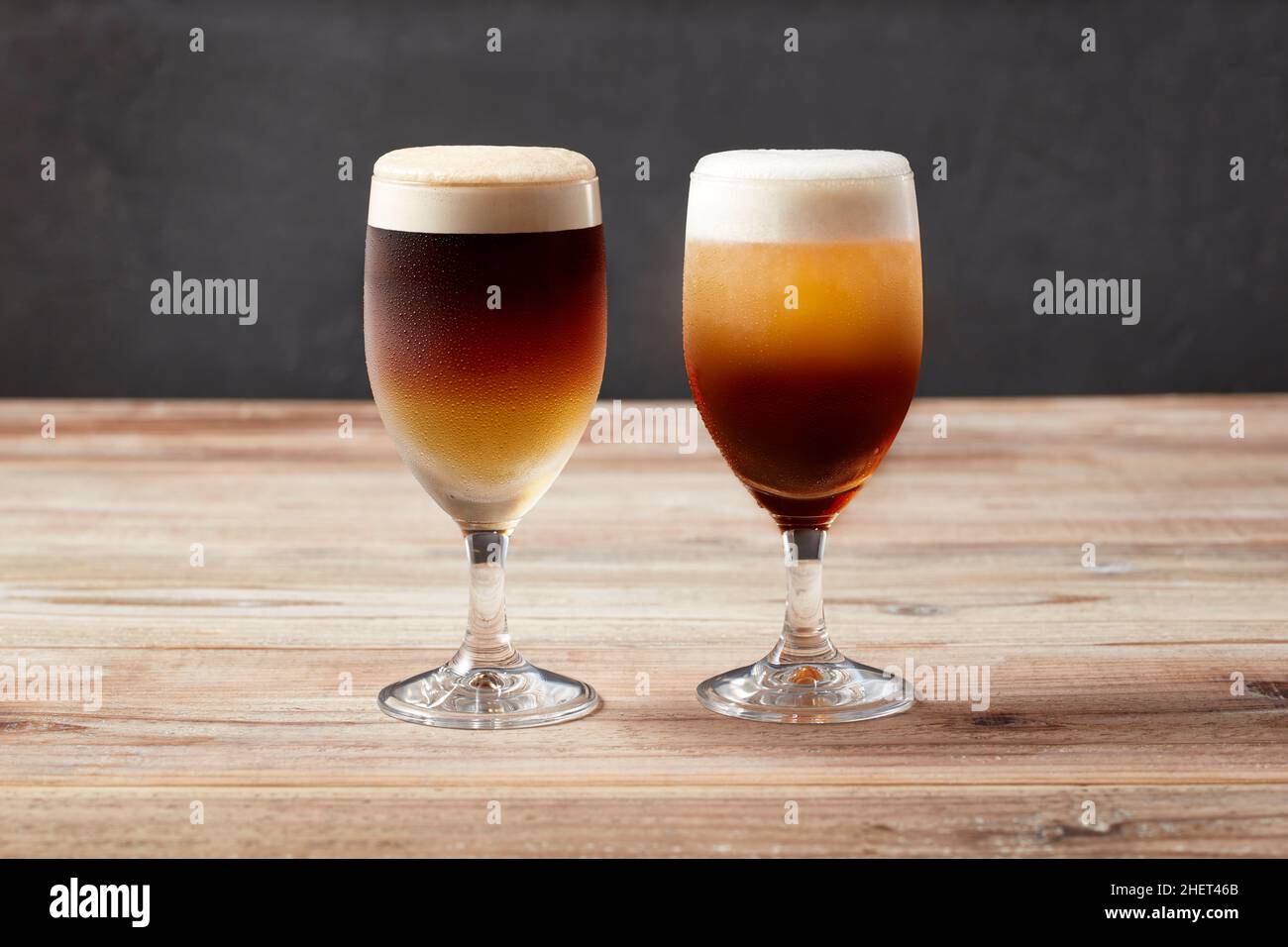 Half And Half Beer Stock Photo Alamy
