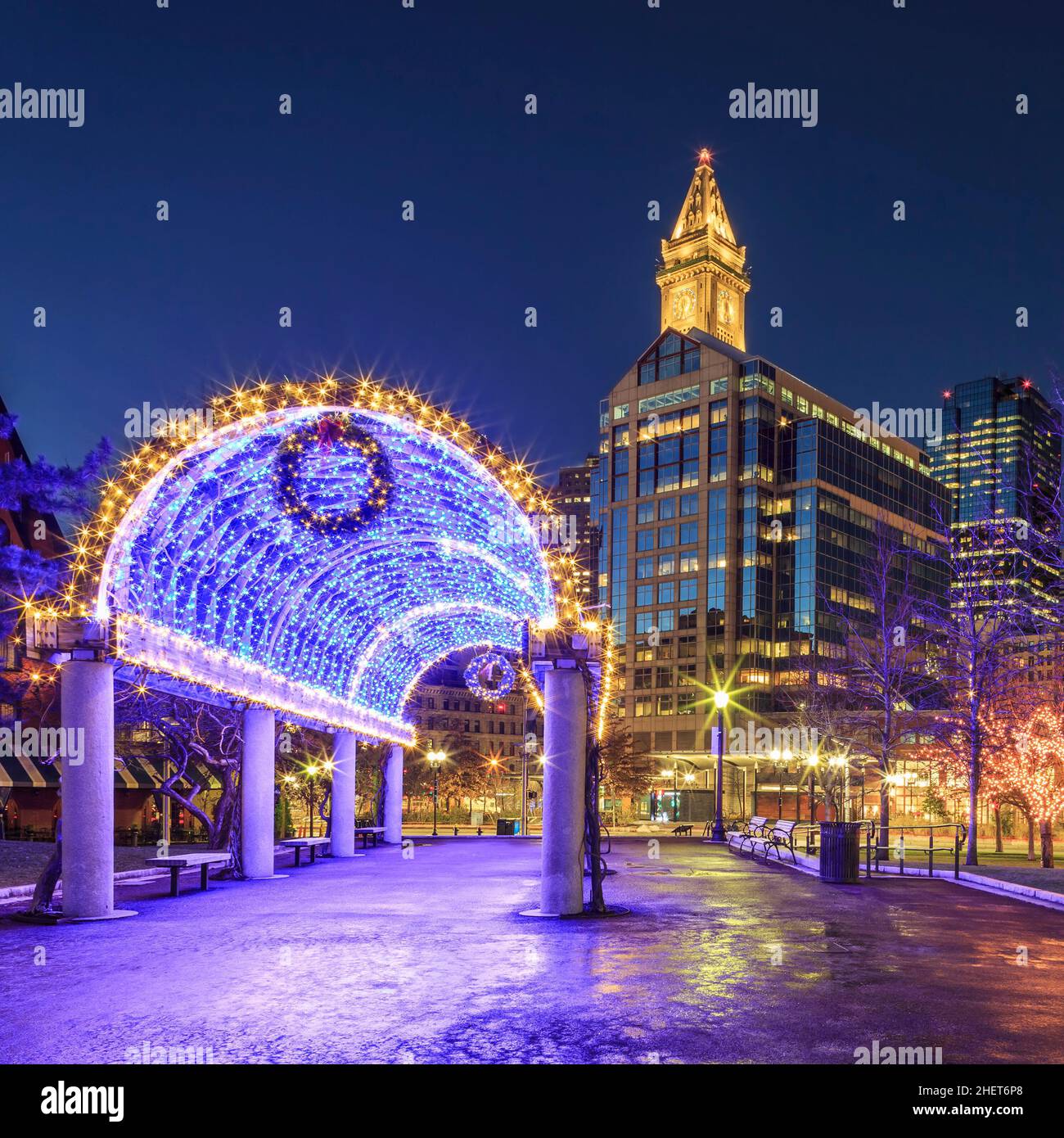 Boston Christmas Lights Stock Photo Alamy