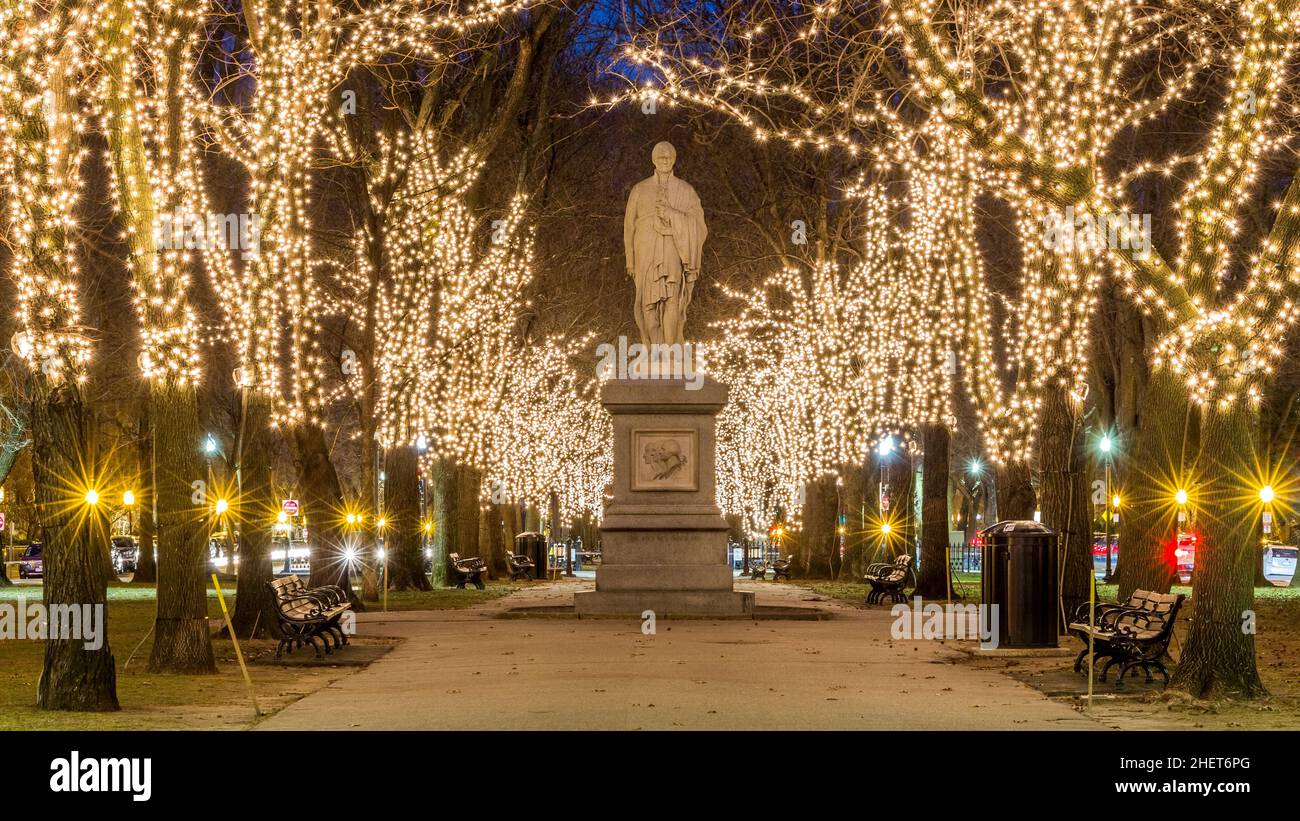 Boston Christmas Lights. Stock Photo