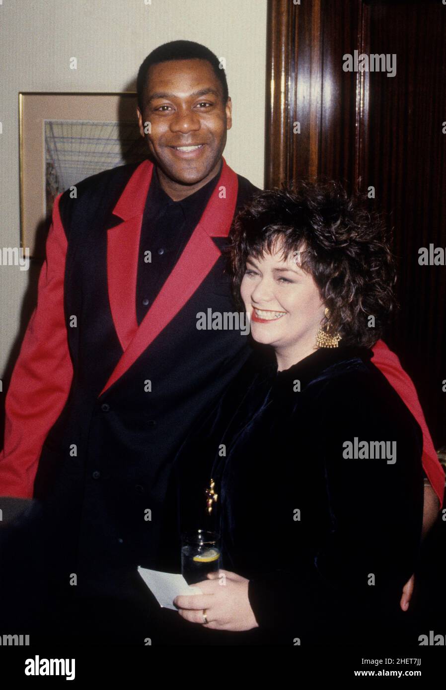 British comedian Lenny Henry with Dawn French after being awarded Television Personality of Year