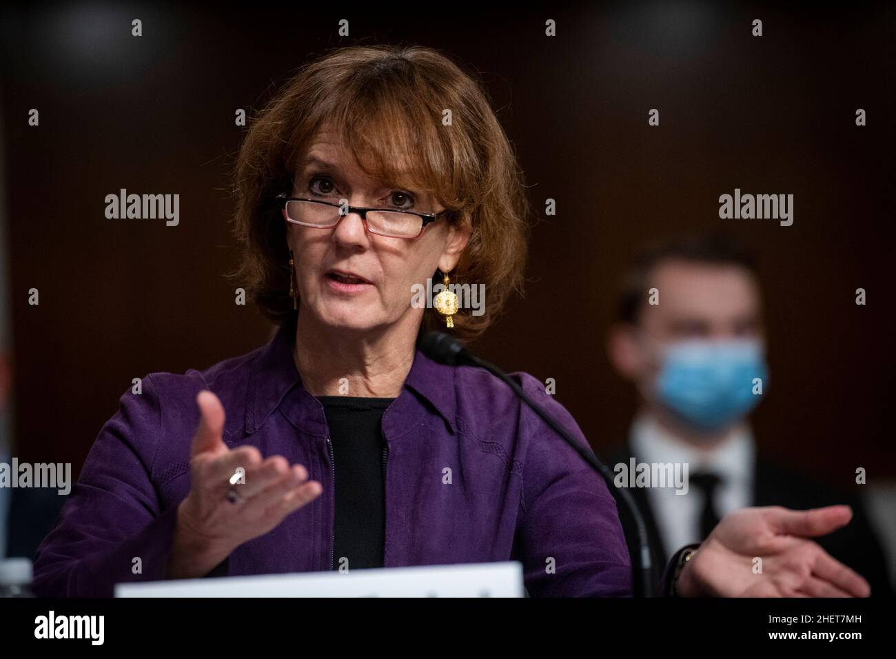 Washington, United States Of America. 12th Jan, 2022. Sarah H. Cleveland appears before a Senate Committee on Foreign Relations hearing for her nomination to be legal adviser of the Department of State, in the Dirksen Senate Office Building in Washington, DC, Wednesday, January 12, 2022. Credit: Rod Lamkey/CNP/Sipa USA Credit: Sipa USA/Alamy Live News Stock Photo