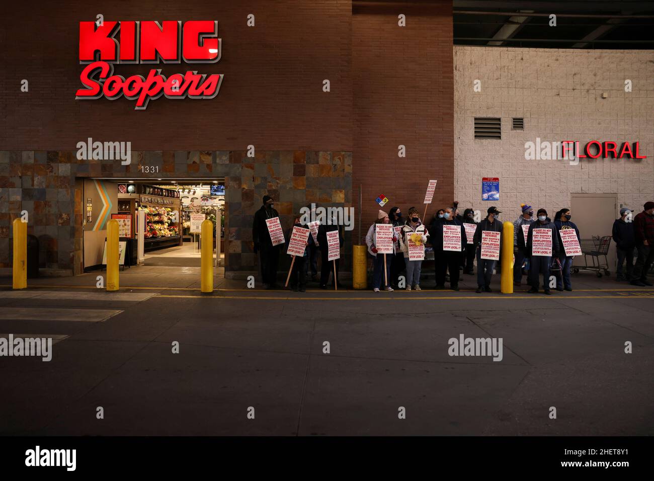Kroger's King Soopers workers protest as they go on strike